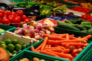 Various types of vegetables at market