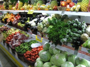 Vegetables at store