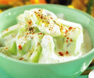 Cucumber in spiced yogurt recipe